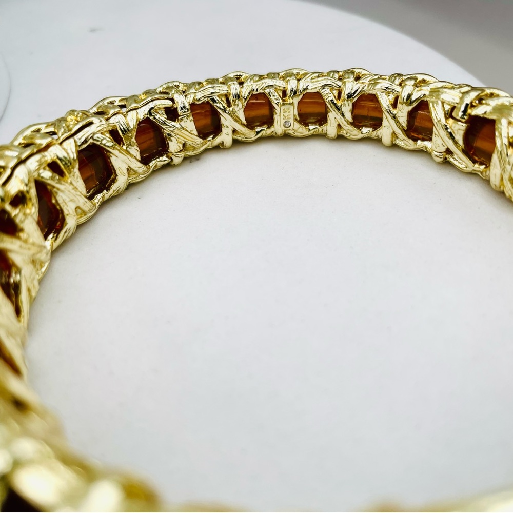 Kendra Scott Brown Stone Bangle Statement Bracele… - image 2